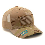 Gorra De Camionero De Camuflaje Táctico Multicam Con Parche 