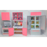 Set De Cocina Chica Con Luz Y Sonido Poppi Color Fucsia