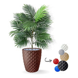 Planta Artificial Palmeira Modelo Real Com Vaso Preto