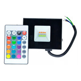 Refletor Holofote Led 10w Rgb Colorido Ip66 Com Controle