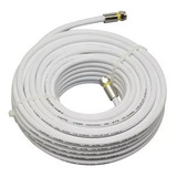 Cabo Coaxial Rg6 Branco 60% Malha 20m Montato C/ Conector