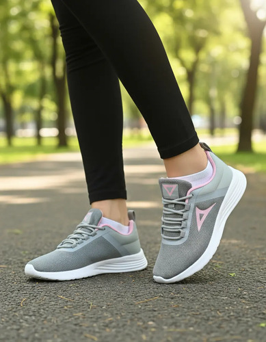 Tenis Running Dama Pirma 4517 Floating Run Gris Rosa