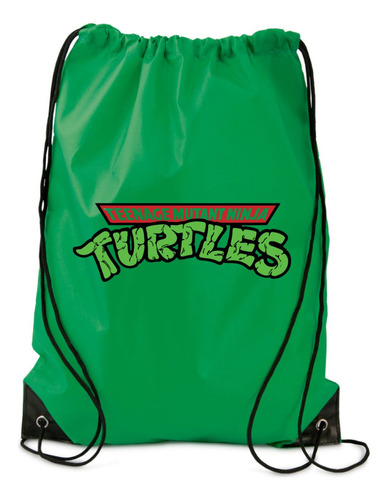 Tortugas Ninja Tula Sport, Deportiva, Mochila Gym Bolsa Color Verde Musgo