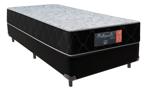 Cama + Box Solteiro Preta Orthopedic D33 Frete Grátis 78x188