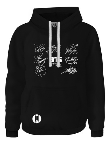 Hoodie Buzo Buso Saco Kpop Logo Bts Miembros Firmas