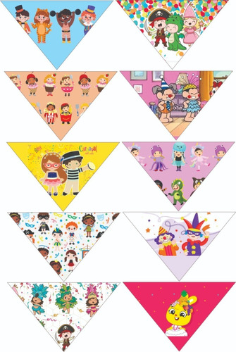 Bandanas Personalizadas Pet Shop Tema Carnaval 100 Und P!