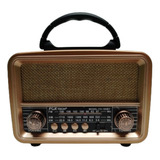 Radio Am Fm Recargable Estilo Vintage Usb Y Bluetooth