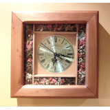 Reloj De Pared / Madera / Cuadrado / Floral / Decoración