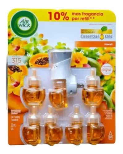 Aromatizante Electrico 7 Pzs 22ml Flores Hawaiianas Airwick