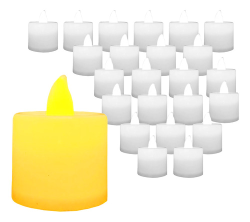 Velas Velitas X 24 Led Blanca Calida Pila Incluida Decoracio