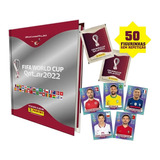 Album Copa 2022 Capa Dura Prata + 50 Figurinhas S/ Repetiçõe