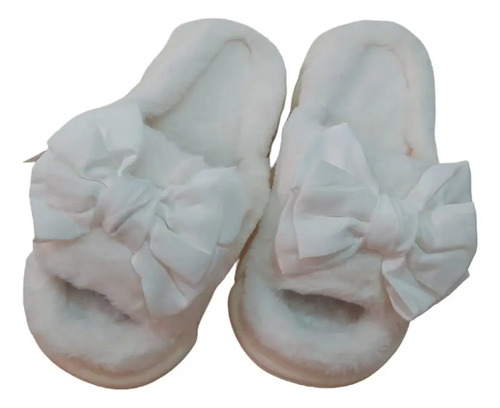 Pantuflas De Moño Abierta Para Mujer Suaves Cómodas Descanso