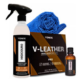 Kit Vitrificador Banco Couro V-leather + Limpa Couro Vonixx