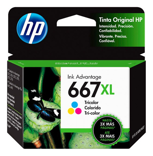 Cartucho Hp 667xl Deskjet Ink Advantage Tricolor 3ym80al