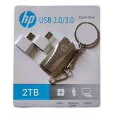 Pen Drive Hp Flash Drive Metal 2tb Usb-c + 2 Adaptadores Otg