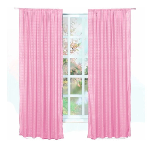 Cortinas Lisas Largas Color Rosa Soft Elefantito