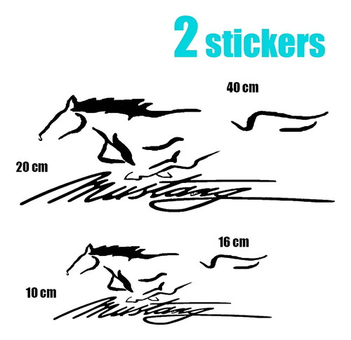 Calcomanía Ford Mustang Para Auto , Vinil 2 Stickers