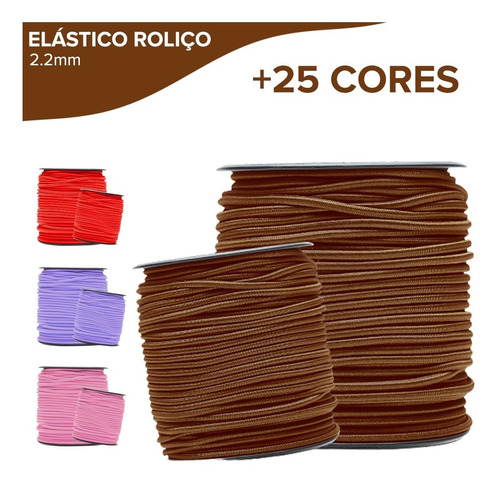 Elástico Roliço Colorido - 2,2mm - 50 Metros-  Nybc