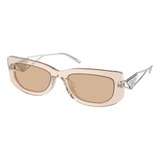 Prada Spr 14y 19m-4i2 Symbole Rectangle Crystal Beige