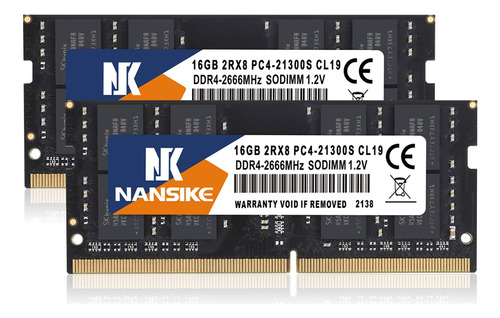 Memoria Ram Nansike 2x16gb Ddr4 2666mhz Sodimm Pc4-21300s