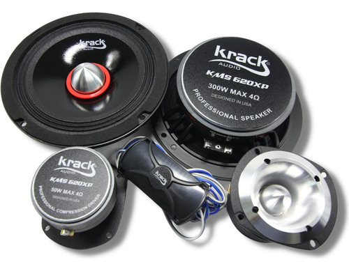 Resistente Set De Medios De 6 Krack Audio 300w Kms-620