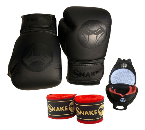 Kit Sparring Snake Guante Box Básico+vendas+protector Bucal