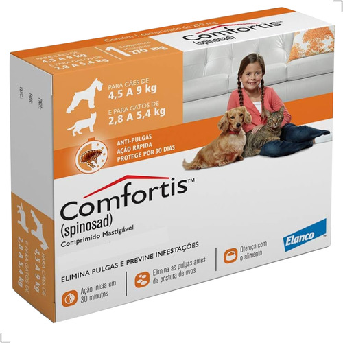 Remedio De Pulga Para Cachorro 6 Meses Comfortis Cães/gatos