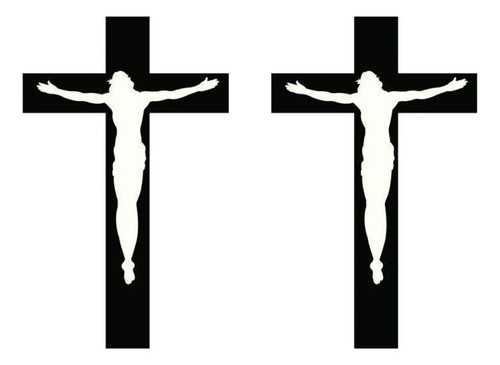 Calcomanías Vinilo Cruz Cristo 2 Unidades 9.2x5.7 Cm