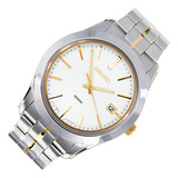 Reloj Seiko Hombre Sgee45 P1 Cristal Zafiro Sumergible Color De La Malla Plateado Combinado Dorado Color Del Bisel Plateado Color Del Fondo Plateado