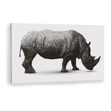 Cuadro Canvas Minimalista Rinoceronte Moderno Negro Lineas