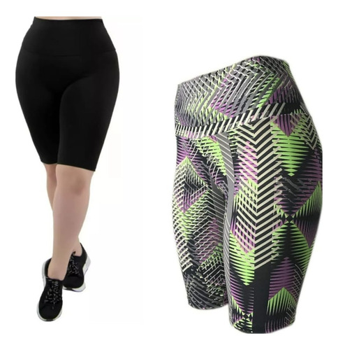 Kit 2 Shorts Leggings Térmica Academia Fitness Plus-size