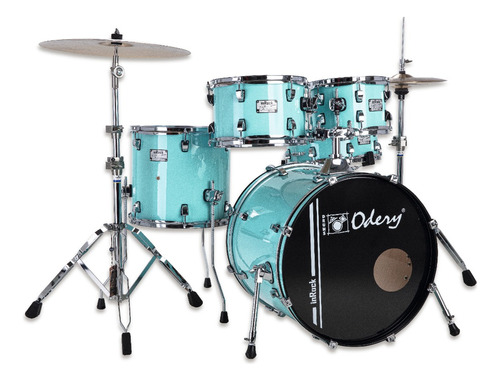 Bateria Acústica Odery Inrock Séries Surf Green Bumbo 18