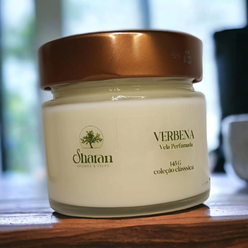 Vela Aromática Sharam Aroma Verbena Com 180 Grama