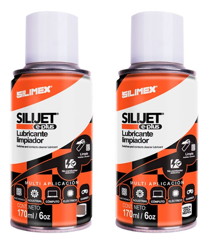 Limpiador Lubricante Aerosol Dieléctrico, 2 Pzas Silimex 170