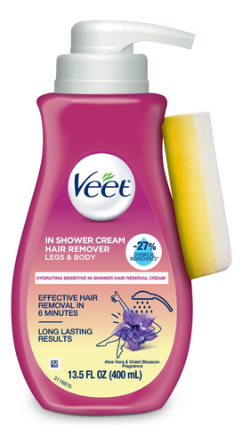 Crema Depilatoria Para Ducha Veet 400 Ml Inspiración