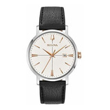 Bulova 98b254 Para Hombre 20mm Piel De Becerro Reloj Pulsera