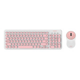 Combo Inalámbrico Teclado Slim + Mouse Noga S5600 Usb Rosa