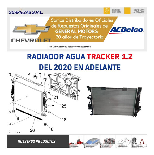 Radiador Agua Tracker G3 1.2 Del 2020/ 100% Chevrolet Origin Foto 4