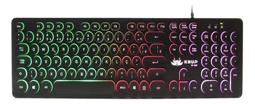 Teclado Gamer Iluminação Abnt 2 Luz Rgb Usb Knup Kp-2059