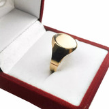 Anillo Sello Oro 18 K Ovalado 0,8 Grs Chico Grabado Unisex