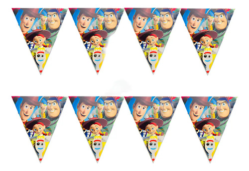 3 Set Banderin De Personajes, Letrero Fiesta Guirnaldas 4 M