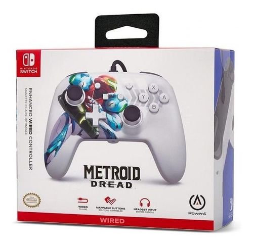 Control Alambrico Powera Nintendo Switch Metroid Dread
