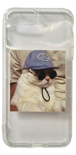 Carcasa Transparente Compatible iPhone 7 Plus Diseño Gato
