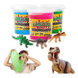 Slime Puxa Puxa Cores E Dinossauros Diversos 180g Kimeleka