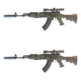 X2 Rifle Juguete Bolas De Automatico Akm+ Accesorios Gelsoft