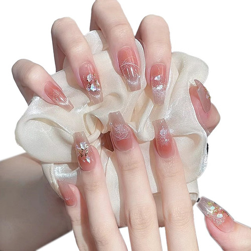 Unhas Postiças Decorada Realista 24un  Estilo Feminino Fofo