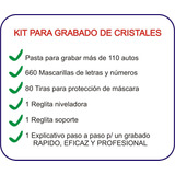 Kit Grabado De Cristales Patente Mercosur +110 Autos