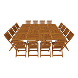 Comedor Cuadrado Madera, 16 Personas Plegable Mod Jardín