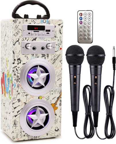 Máquina De Karaoke Bluetooth Kidsonor Para Niños Con 2 Micró