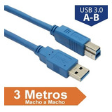 Cable De Extension Pasivo Usb 3.0 A-b 3 Mts. M/m Gold 90252